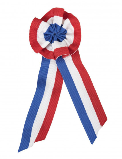 Rosette i trefarve 8 x 20 cm 1