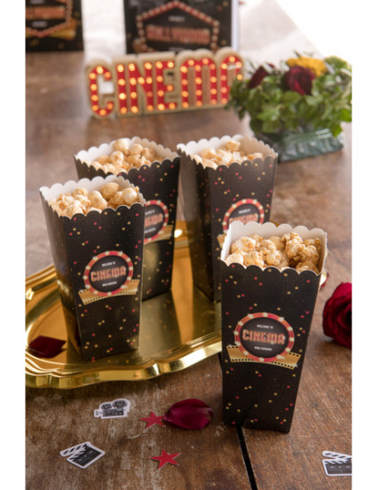 8 Popcorn bokse i karton Hollywood 6 x 17 cm 2