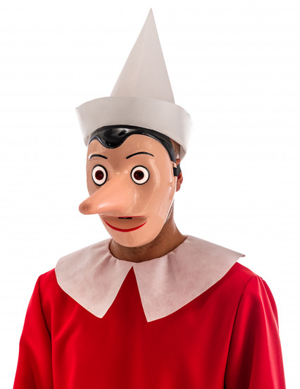Plastik maske Pinocchio™ med aftagelig næse - voksen 1