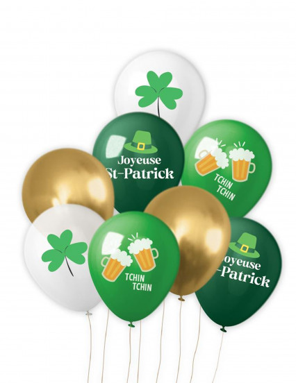 8 Saint Patrick's Day kløver og øl trykte balloner 1
