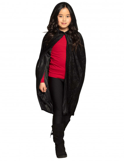 Børne sort fløjl kappe 115 cm 2